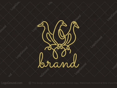Ducks Line Logo for sale animal branding design duck ducks line logo logoforsale logos trio vector