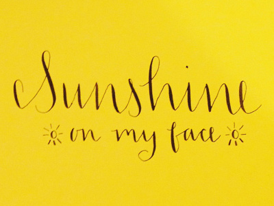 Summertime black ink calligraphy ink lettering nib pen sunshine typography
