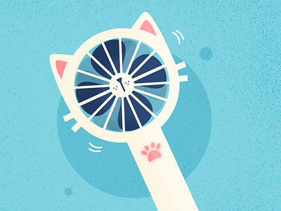 Cooling fan - Cat Series affinitydesigner cat challenge cute animal design flat illustration summer vector art