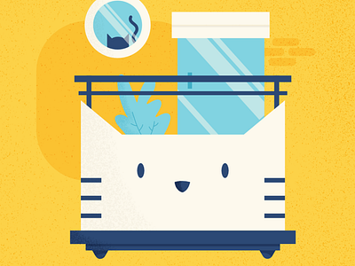 Balcony - Cat Series affinitydesigner balcony cat cute animal design illustration vector vector art