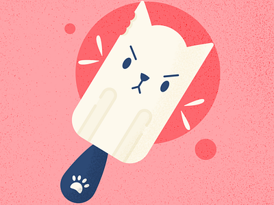 Popsicle - Cat Series affinitydesigner cat cute animal design flat illustration pen popsicle summer vector vector art