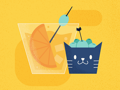 Happy hours with Spritz - Cat Series affinitydesigner cat challenge cute animal design happyhour illustration orange spritz summer vector vector art