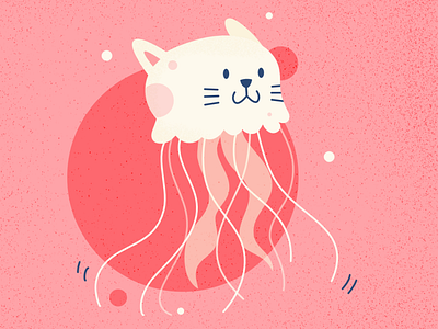 Jellyfish - Cat Series affinitydesigner cat cute animal design illustration jellyfish seacreature summer vector vector art