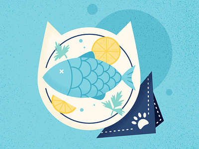 Dinner - Cat Series affinitydesigner cat challenge cute animal design flat illustration summer vector vector art