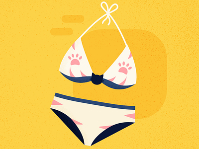 Bikini - Cat Series affinitydesigner cat cute animal design flat icon illustration summer vector vector art