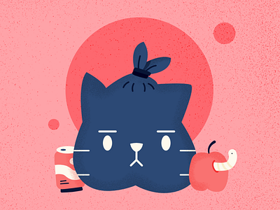 Rubbish - Cat Series affinitydesigner cat challenge cute animal design flat illustration summer vector vector art