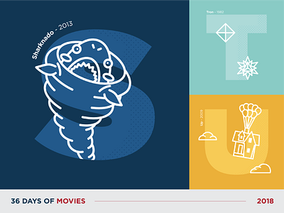 36 Days of Movies - S to U 36daysoftype design dot pattern flat icon illustration movie typography vector vector art