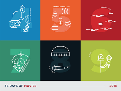 36 Days of Movies - 4 to 9 36daysoftype design dot pattern flat icon illustration movie typography vector vector art