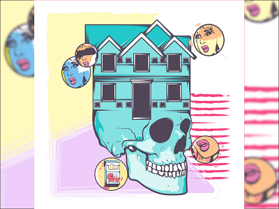 Haunted Hotel Diablo all same inside bold colorful cry baby cry baby doll hallowen hallowen clipart haunted house hotel diablo human skull mgk rad skulls and bones spooky spooky season stay weird tough girls tragic girls ttmd