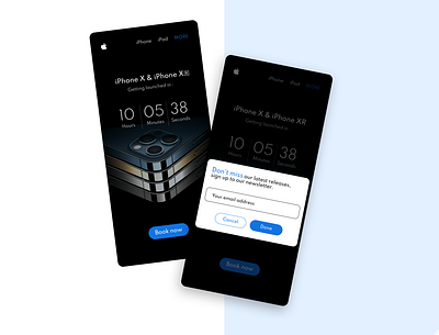 iPhone Release Countdown black blue countdown timer ui webapp