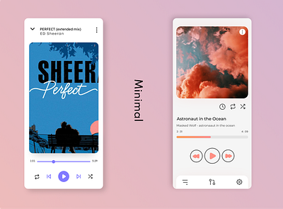 Two _ Music Player 3d animation minimal music player music player interface ui visuals