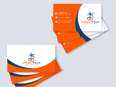 Card designs for Cherrypalm Software accounting address app branding business card contest design illustration minimal vector