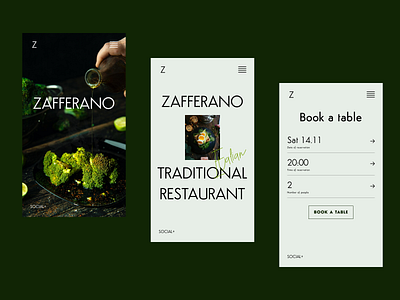 Italian restaurant mobile design mobile restaurant typography ui uidesign