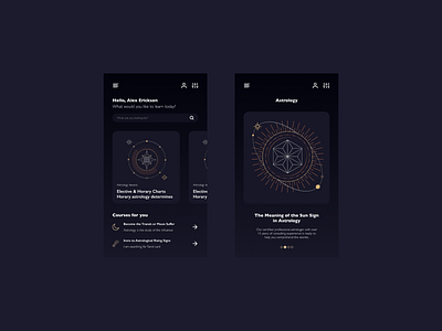 Astrology app astrology design mobile mobile app mobile design typography ui uidesign webdesign