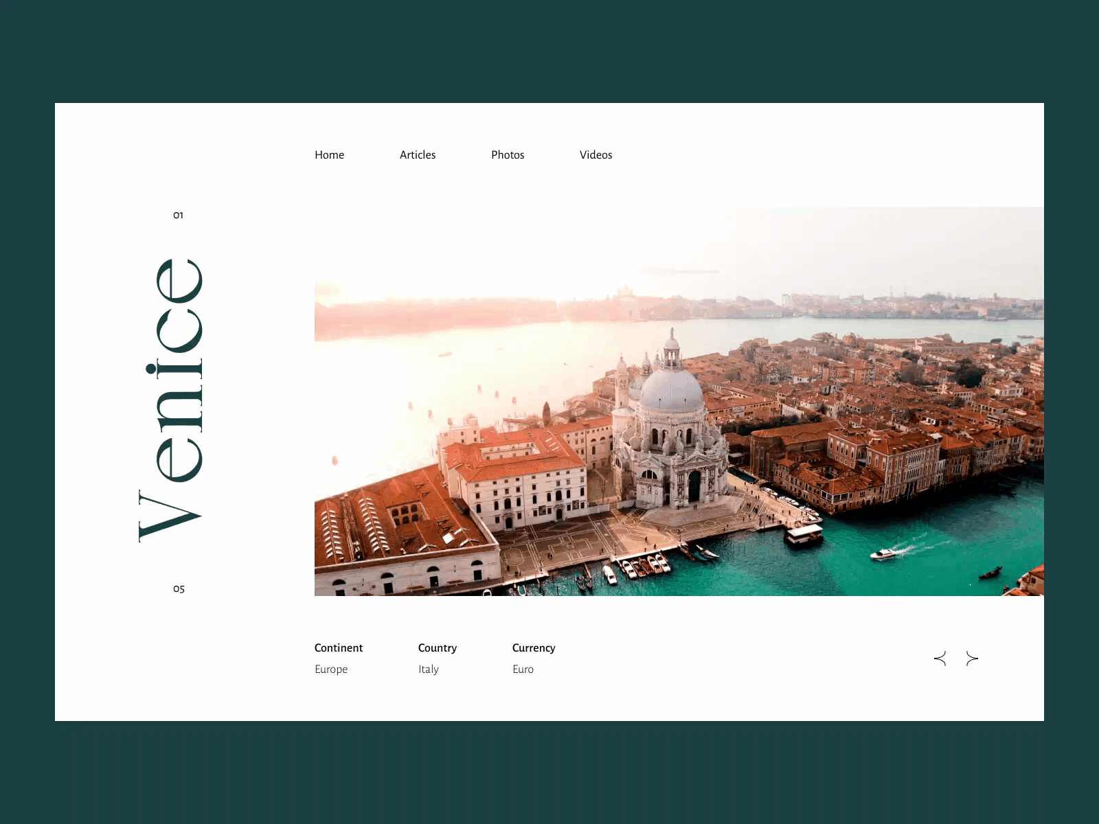 Traveling website concept