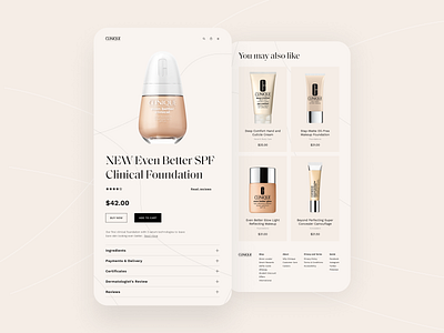 Clinique Website Redesign Concept clinique cosmetics ecommerce mobile app mobile design typography ui uidesign uiux ux webdesign welcome page