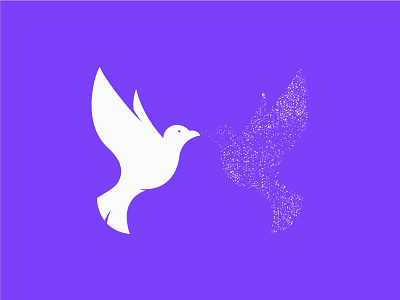 Birds balance birds logo mark purple