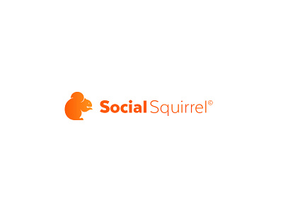 Social Squirrel brown logo mark orange social squirrel