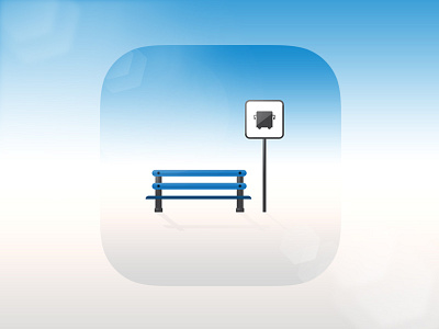 Bus Stop App Icon app icon blue bus bus stop icon