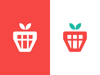 Logo Concept 03 basket healthy logo strawberry