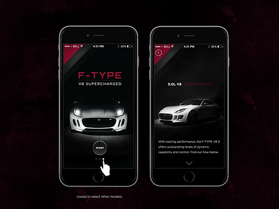 Jaguar App app car f type jaguar ui ux