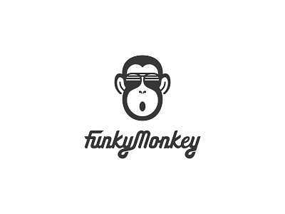 Funky Monkey Logo club funky logo mark monkey retro