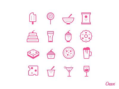 Crave Icons crave flat handlettering icons iconset line art logo logotype