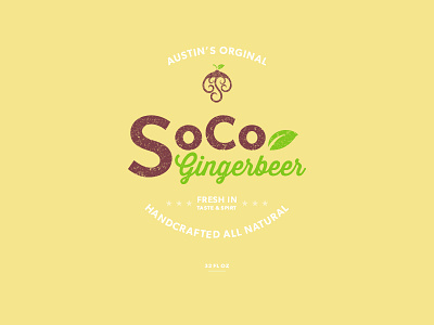 Soco Ginger Beer Label Design austin gingerbeer label design soco teaxs