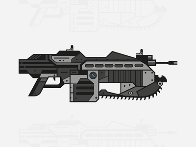 Lancer gears of war gun illustration lancer