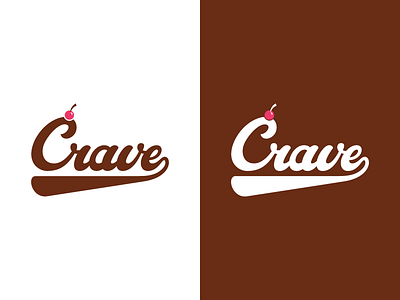 Crave Lettering Cherry on Top cherry chocolate crave handlettering lettering logo