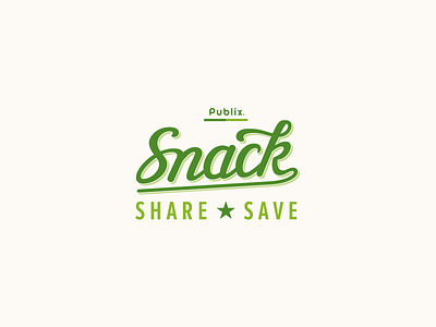 Snack Share Save Logo handlettering lettering logo publix save share snack