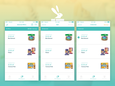 Hopster Print Queue Flow app bunny coupons grocery hopster ios shopping