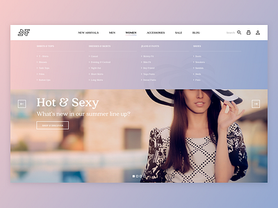 NFF Menu Drop Down fashion nff ui ux web layout