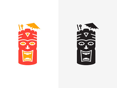 Tiki Logo Concept alcohol drinking hawaiian logo mark tiki