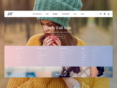 NFF Women Menu Drop Down fashion nff ui ux web layout