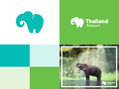 Thailand Postcard Logo brand identity branding elephant logo postcard thailand