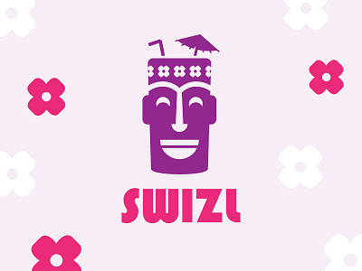 Swizl Unused Tiki Logo alcohol drinks flowers logo logo design mark tiki