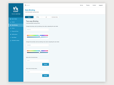 Data Binding Demo angular bank dashboard data binding javascript starter kit ui ux