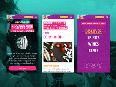 Swizl Web Mobile alcohol drinks swizl swizllife texture ui ux web design