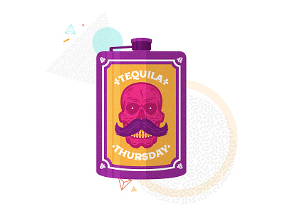 Tequila Thursday! alcohol drinks flask illustration skull stick pack swizl swizllife tequila