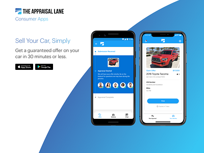 The Appraisal Lane Consumer Apps android b2c cars consumer ios mobileappdesign productdesign sellyourcar ui ux