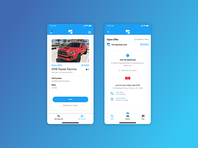 The Appraisal Lane Open Offer app cars design ios offer productdesign sellyourcar ui ux