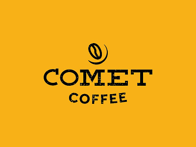 Comet Coffee Redesign bean black coffee design grind logo logo design logotype yellow