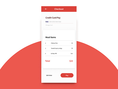 Daily UI #002 (Checkout) checkout minimal money red simple source sans pro ui whitespace