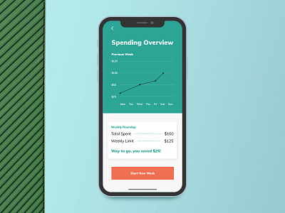 Daily UI #019 (Analytics) analytics app budget clean dailyui green minimal spending typography