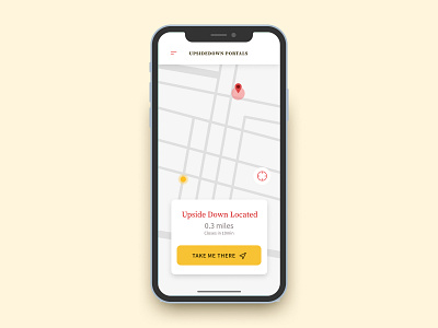 Daily UI #020 (Location Tracker) app clean daily 100 dailyui design location tracker minimal red stranger things ui uidesign yellow