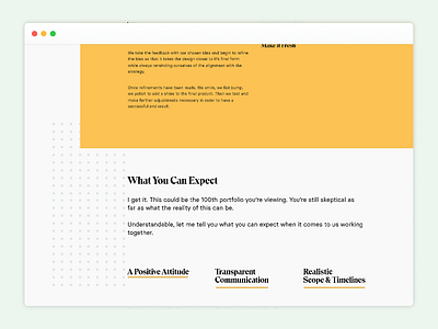 Portfolio Redesign Snapshot #4 clean design layout minimal portfolio simple typography ui ui design uidesign web design white white space yellow