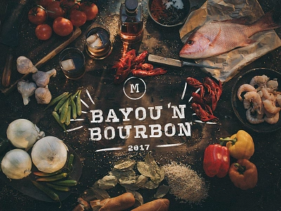 Bayou N' Bourbon art bayou bourbon creole direction lettering photo restaurant set shoot