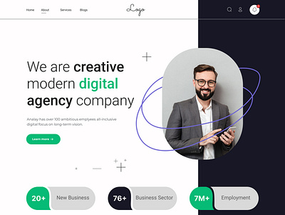 Website Design: Digital Agency Landing Page agency landing page corporate landing page design digital agency hero section landing page ui ux web design