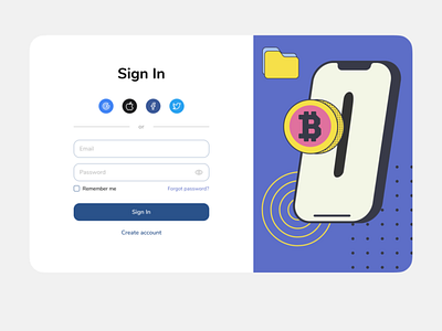 Sign In / Log In Form abstract bitcoin business crypto cryptocurrencies daily ui design form illustration log in login payment pc popup sign in ui ux web design